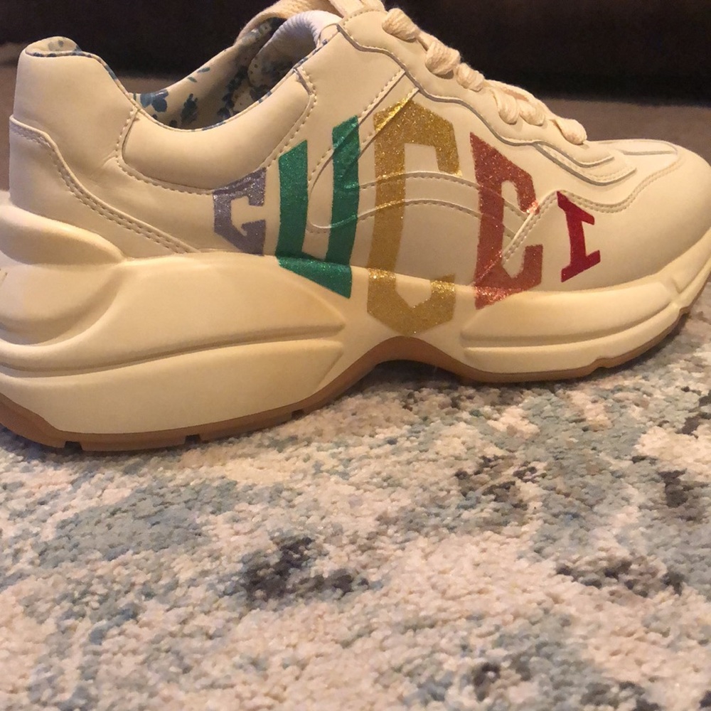 Women's Rhyton glitter Gucci sneaker